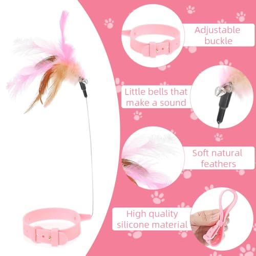 Qpets® Cat Toys Feather Collar with Teasing Toy Adjustable Stylish Design Interactive Elastic for Kittens Funny Playing Indoor 2PCS 20-32CM Qpets® Cat Toys Feather Collar with Teasing Toy Adjustable Stylish Design Interactive Elastic for Kittens Funny Playing Indoor 2PCS 20-32CM